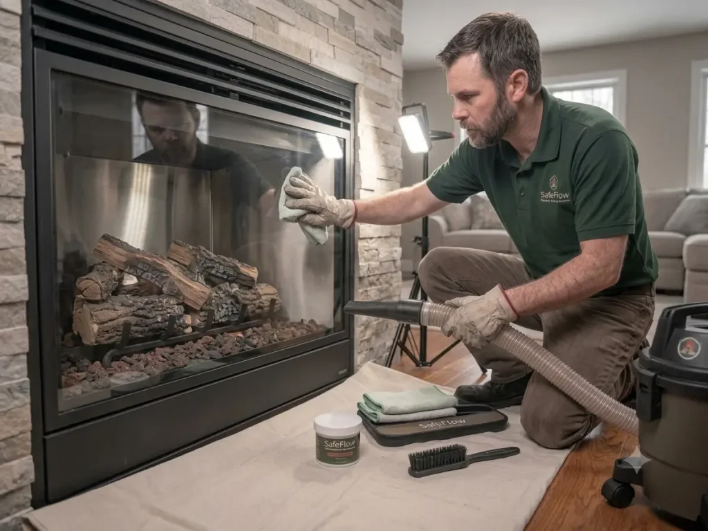 How to Keep a Gas Fireplace Safe, Clean, and Ready for Use professional gas fireplace cleaning